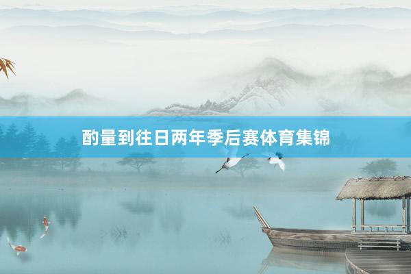 酌量到往日两年季后赛体育集锦