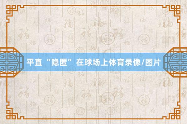 平直 “隐匿” 在球场上体育录像/图片