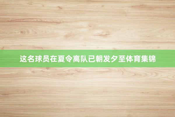 这名球员在夏令离队已朝发夕至体育集锦