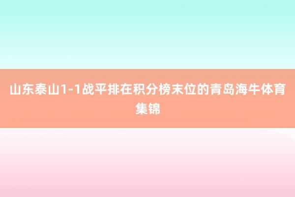 山东泰山1-1战平排在积分榜末位的青岛海牛体育集锦