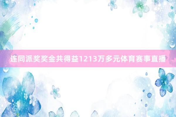 连同派奖奖金共得益1213万多元体育赛事直播