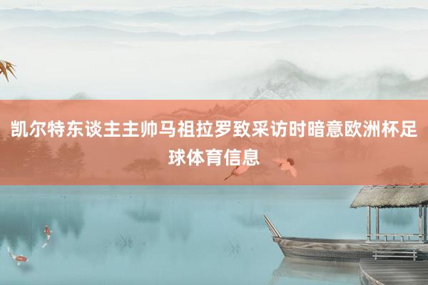 凯尔特东谈主主帅马祖拉罗致采访时暗意欧洲杯足球体育信息