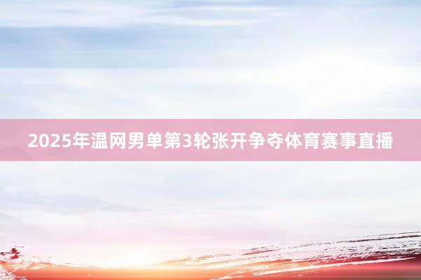 2025年温网男单第3轮张开争夺体育赛事直播
