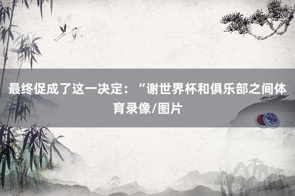 最终促成了这一决定：“谢世界杯和俱乐部之间体育录像/图片