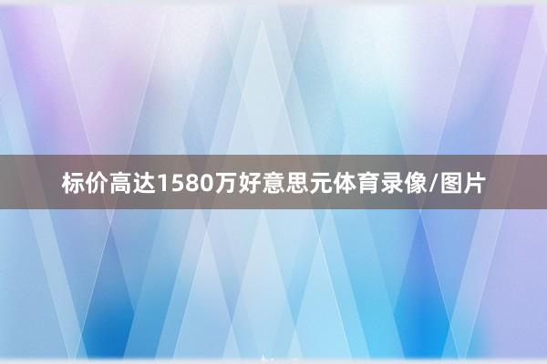 标价高达1580万好意思元体育录像/图片