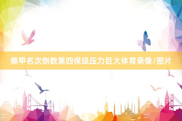 德甲名次倒数第四保级压力巨大体育录像/图片