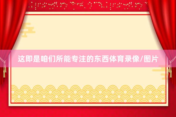 这即是咱们所能专注的东西体育录像/图片