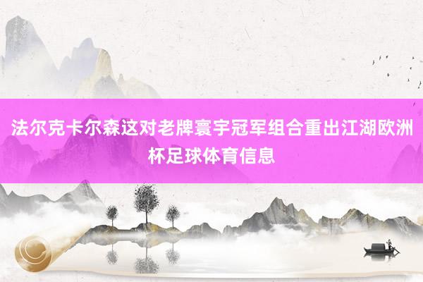 法尔克卡尔森这对老牌寰宇冠军组合重出江湖欧洲杯足球体育信息